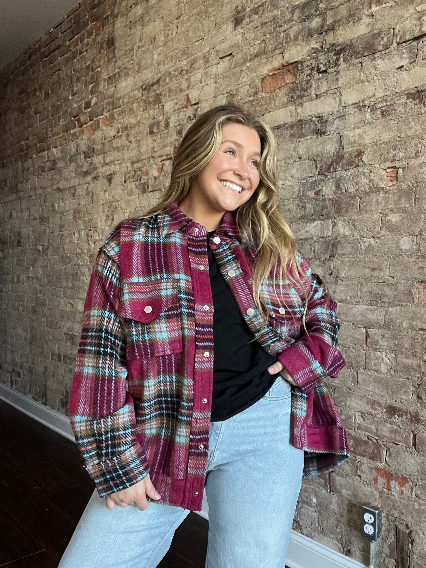 Plaid Button Shacket