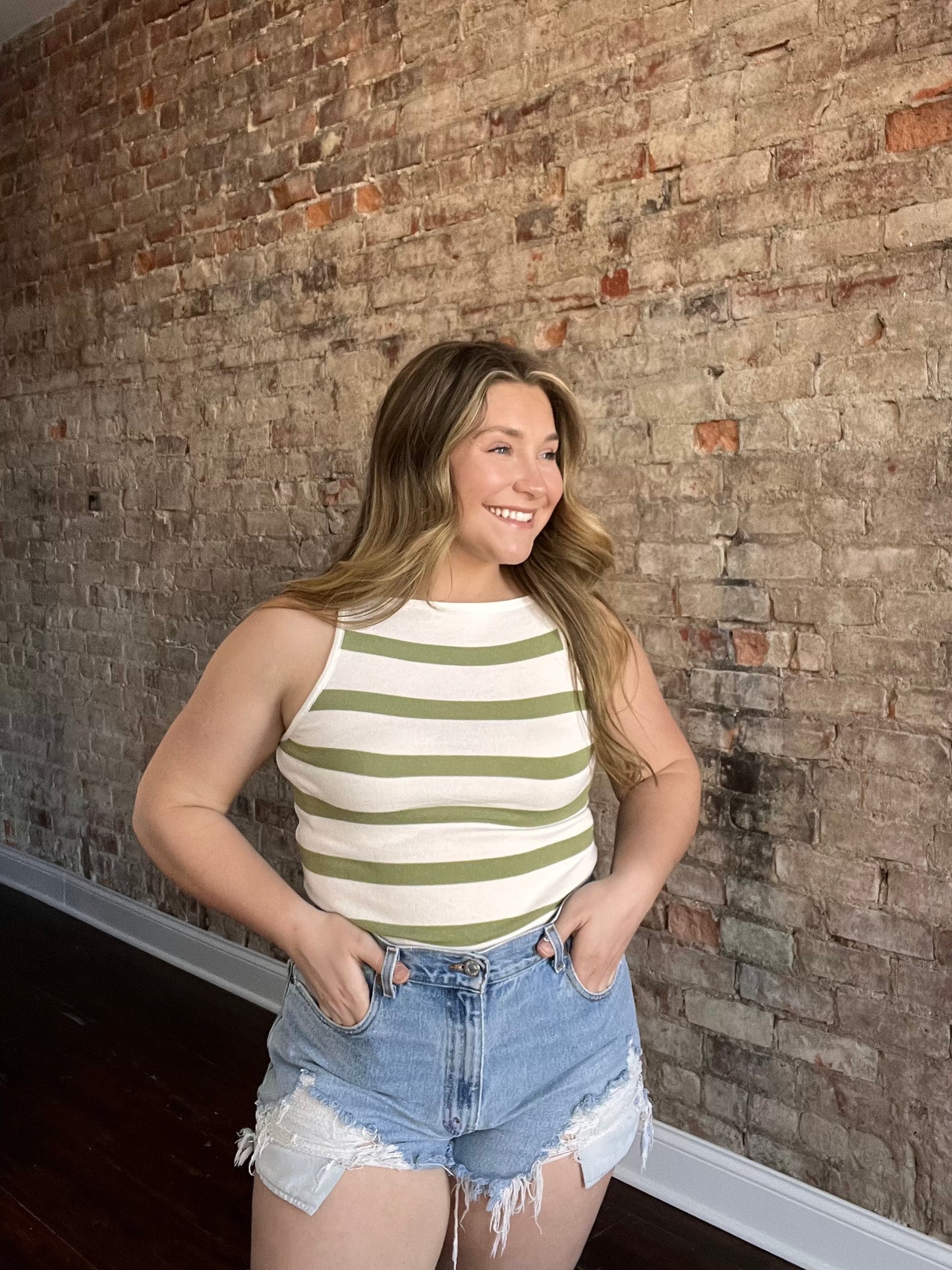 Stripe Sweater Tank Top