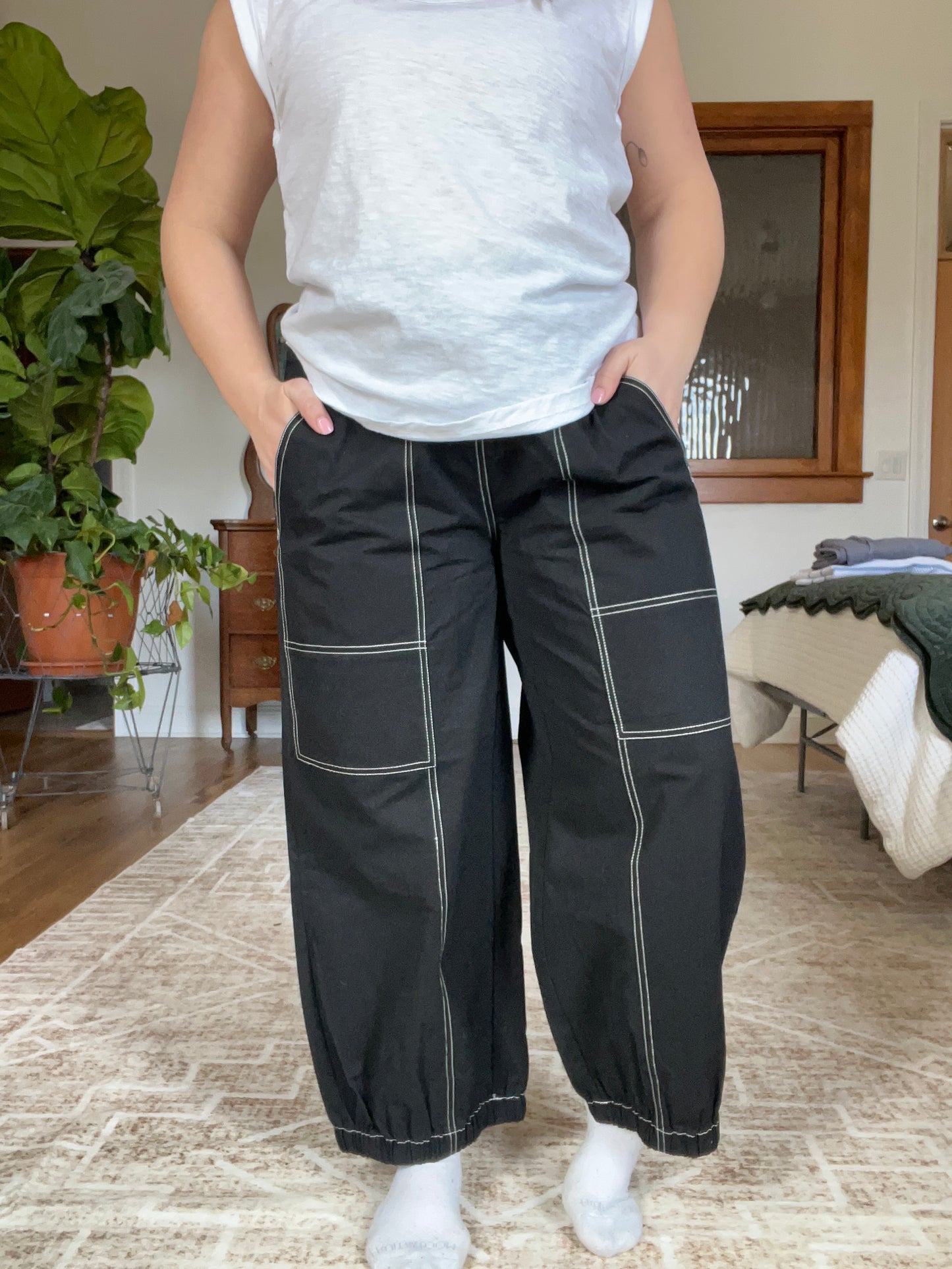 Black Balloon Shaped Trousers