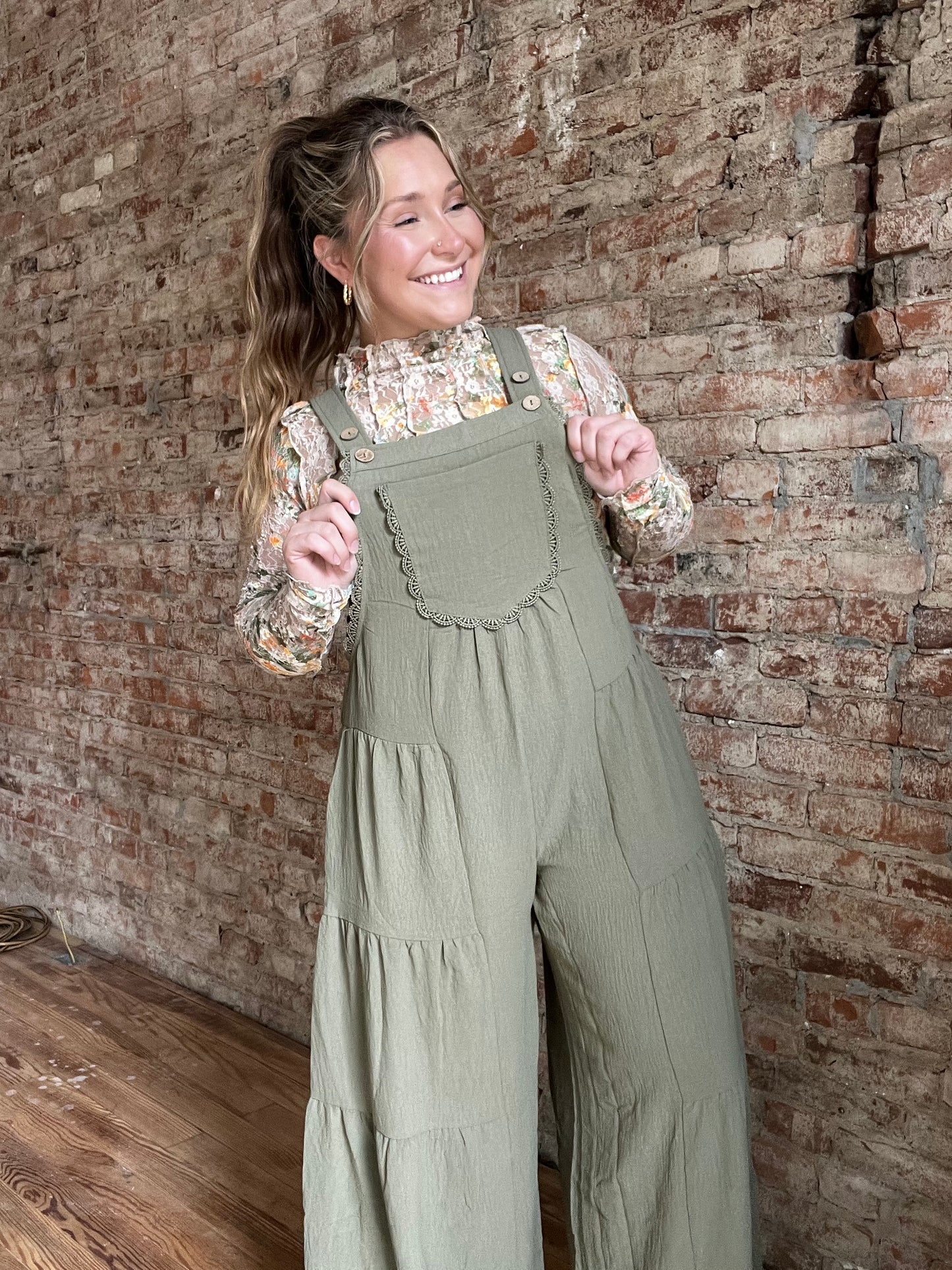 Tiered Button Overalls
