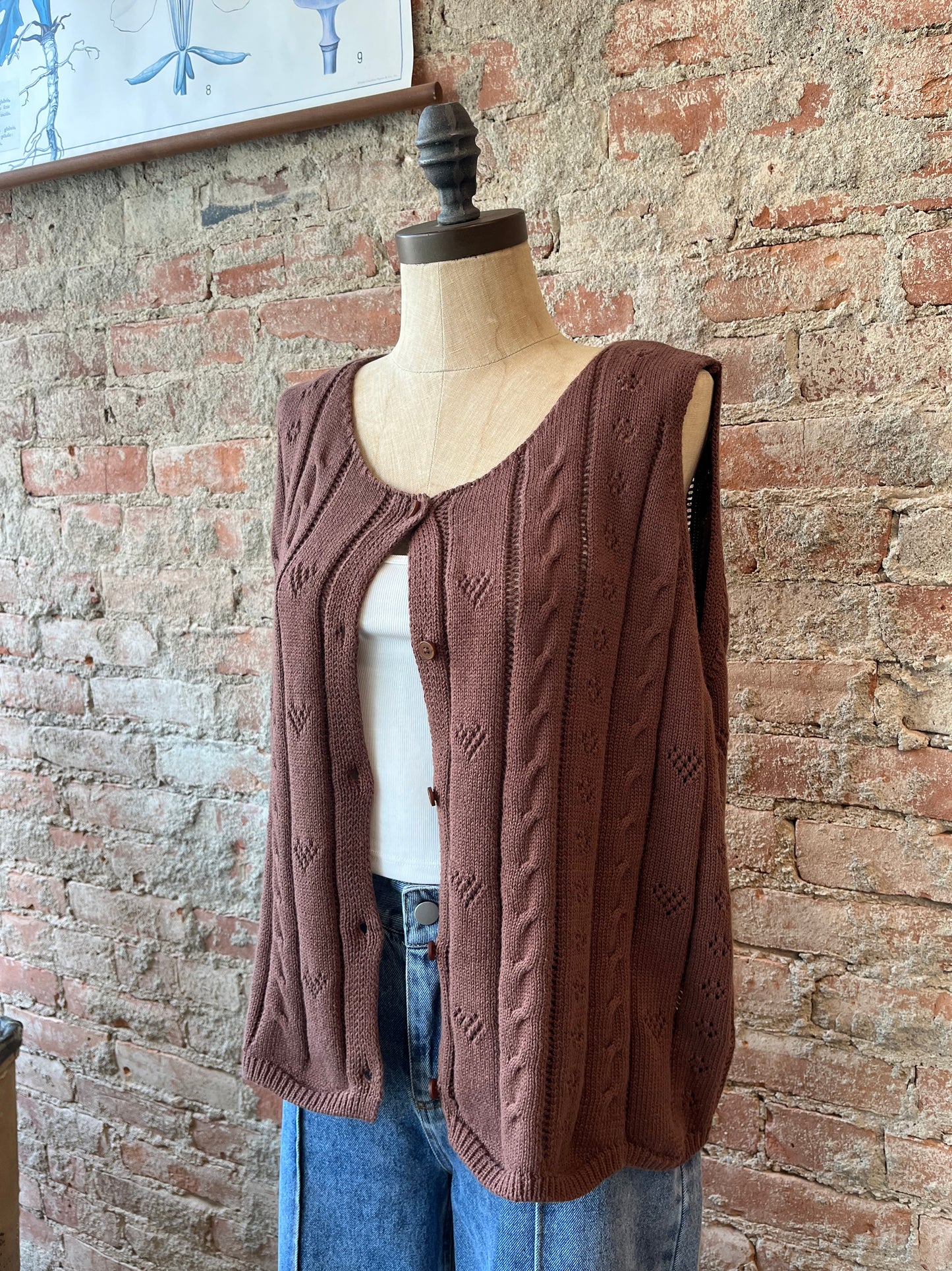 Knitted Floral Vest