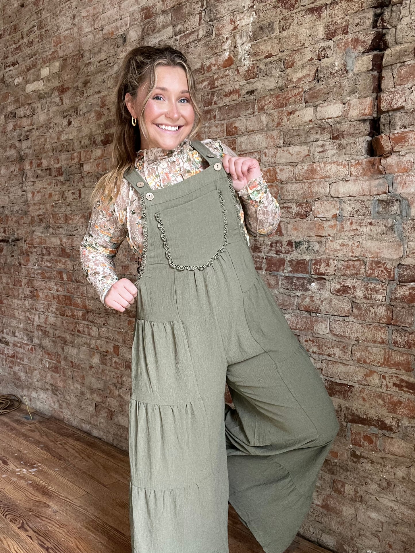 Tiered Button Overalls