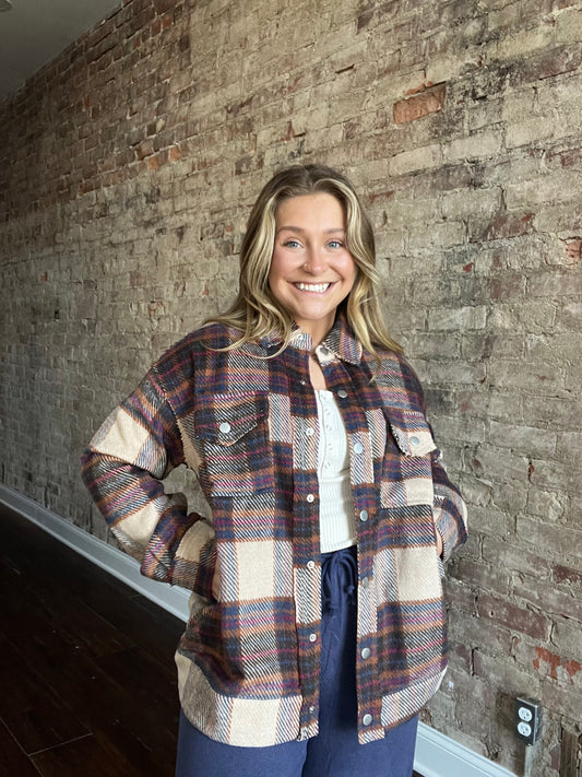 Plaid Button Shacket
