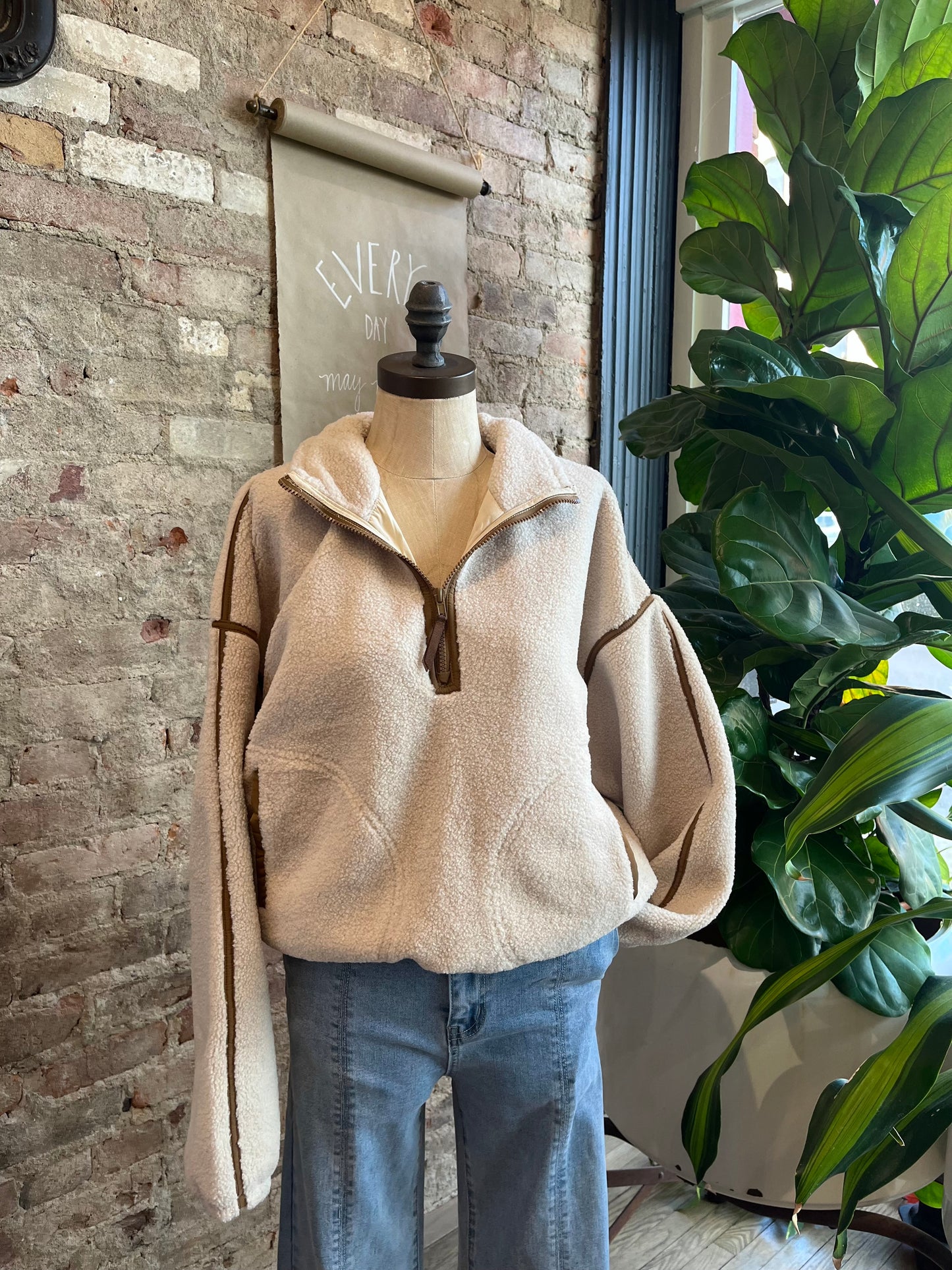 Sherpa Pullover Top