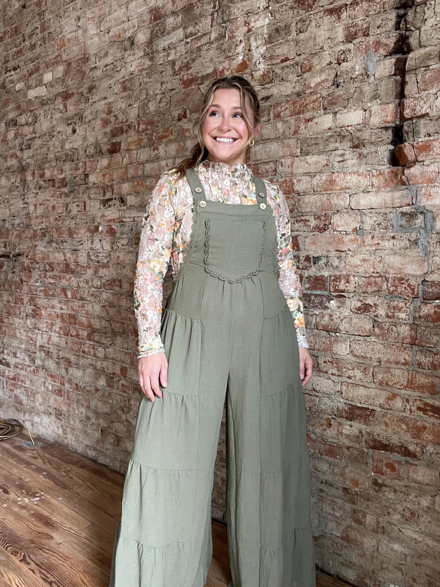 Tiered Button Overalls