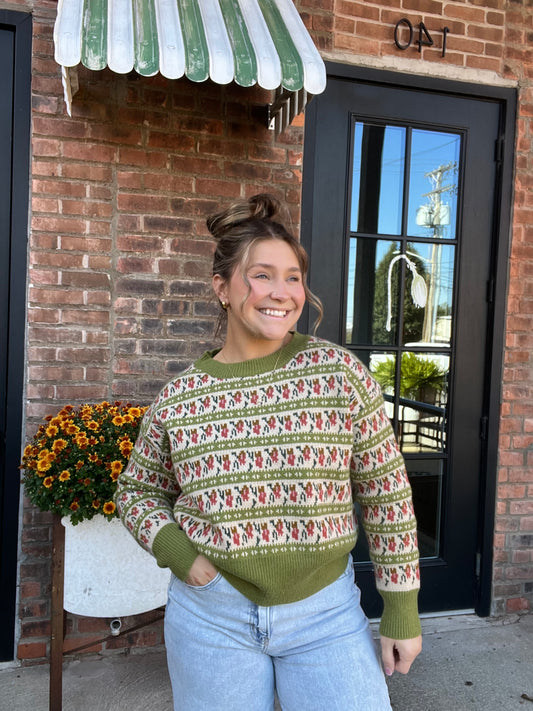 Western Floral Sweater