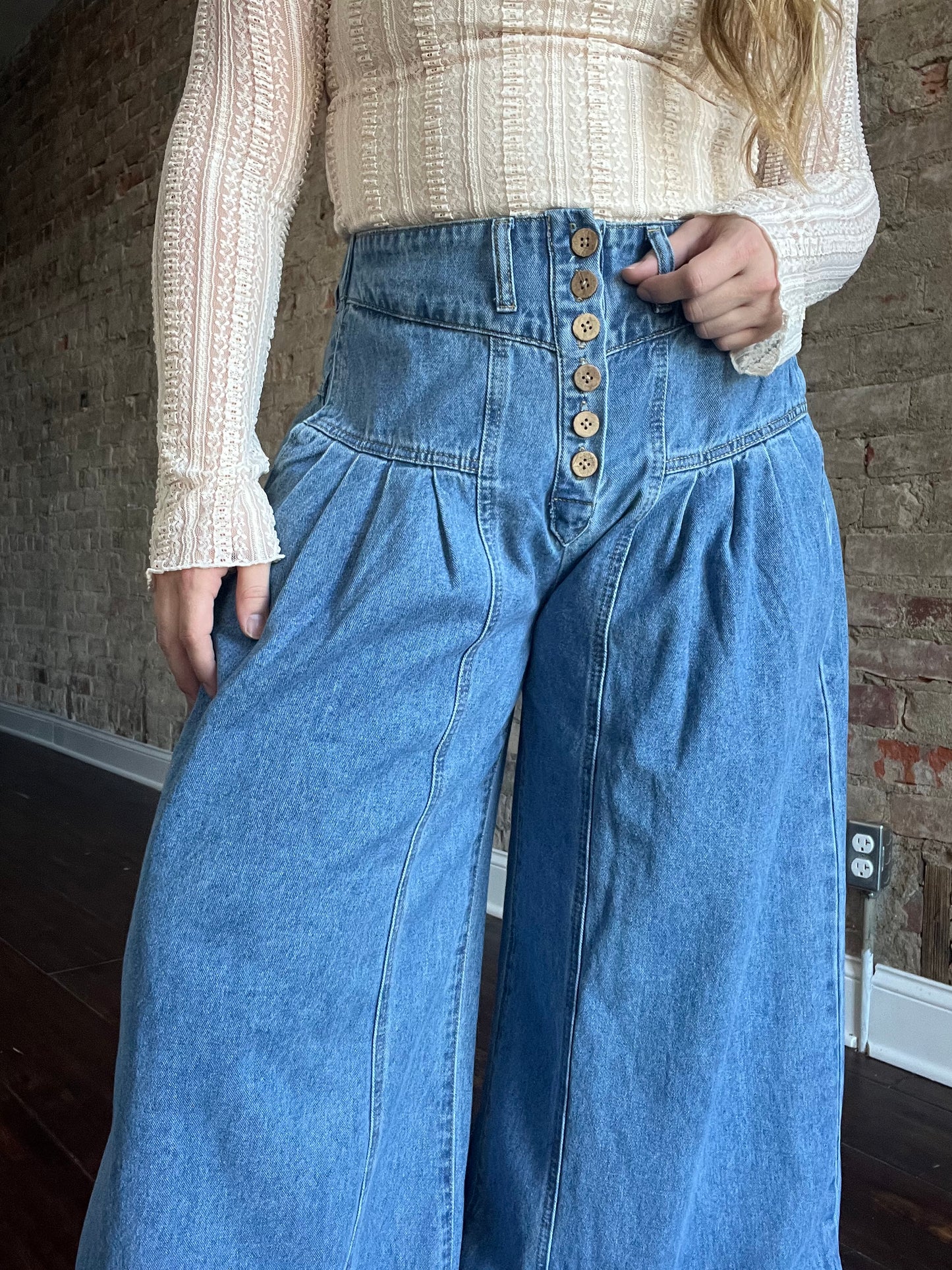 Flare Button Jeans