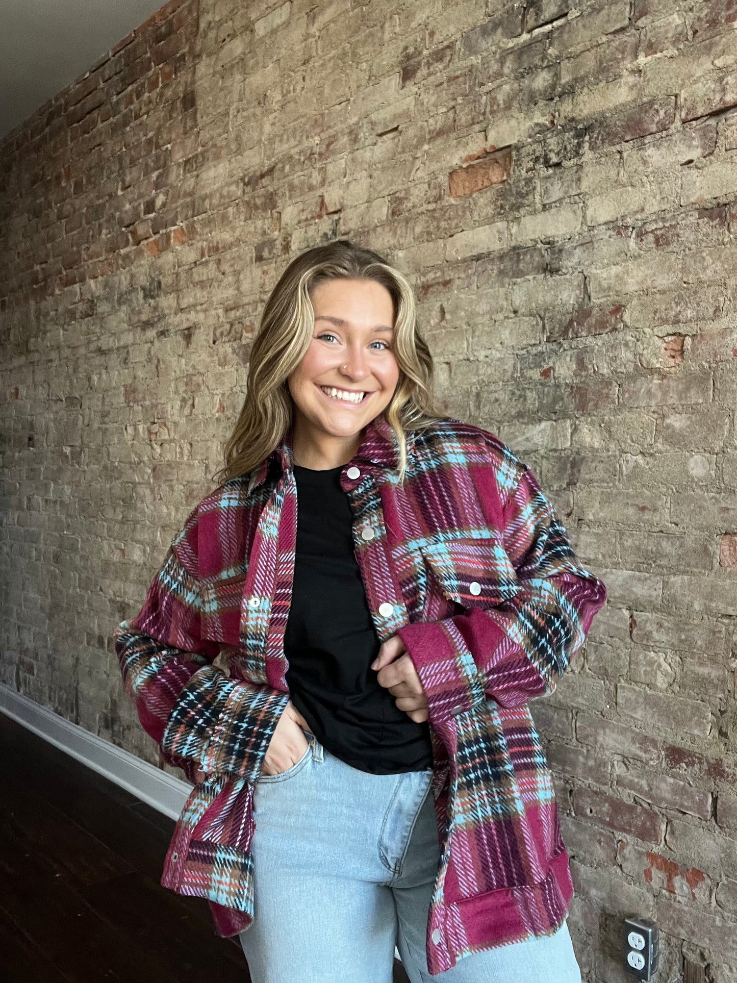 Plaid Button Shacket