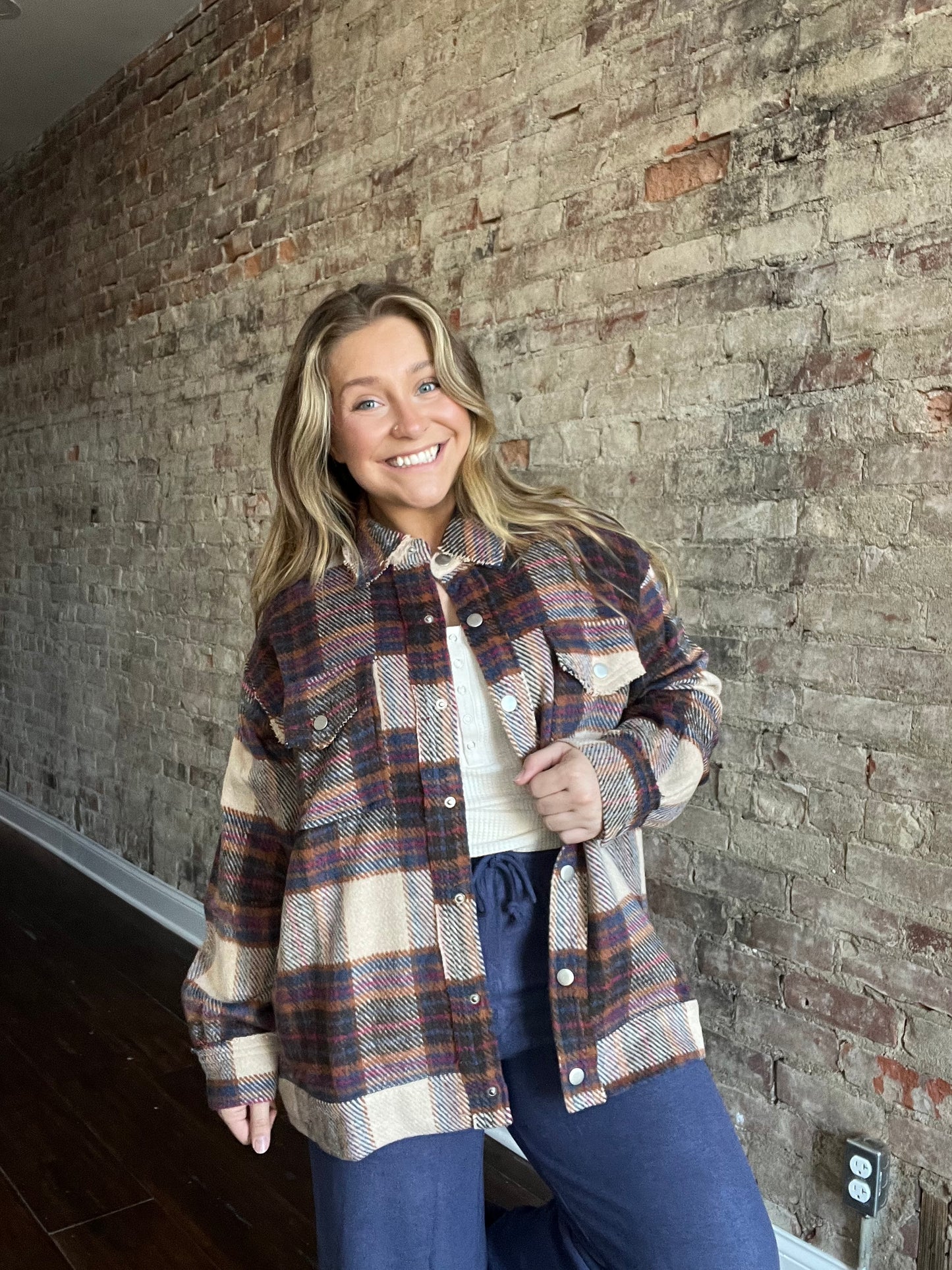 Plaid Button Shacket