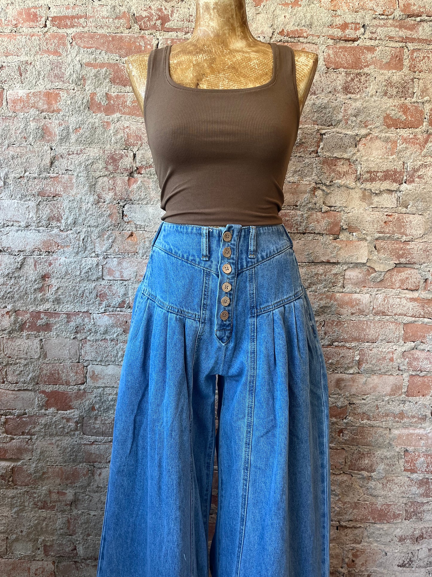 Flare Button Jeans