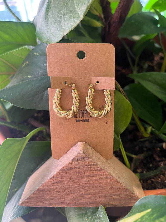 Twisted Horseshoe Hoop Earrings