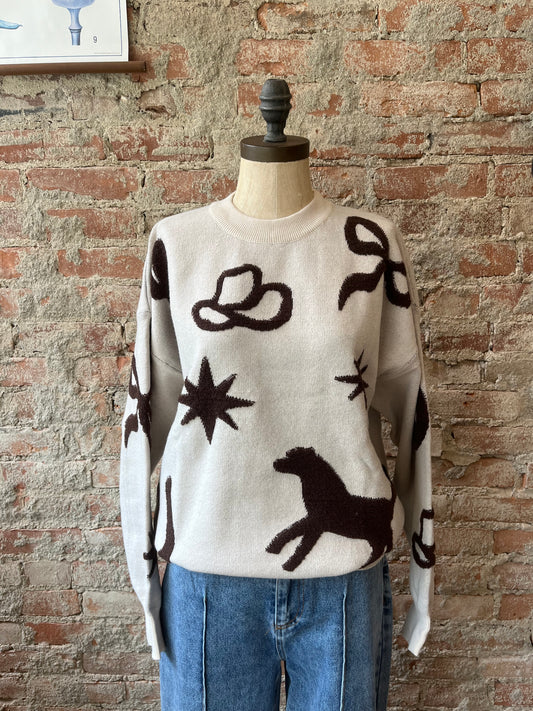 Cowboy Pattern Sweater