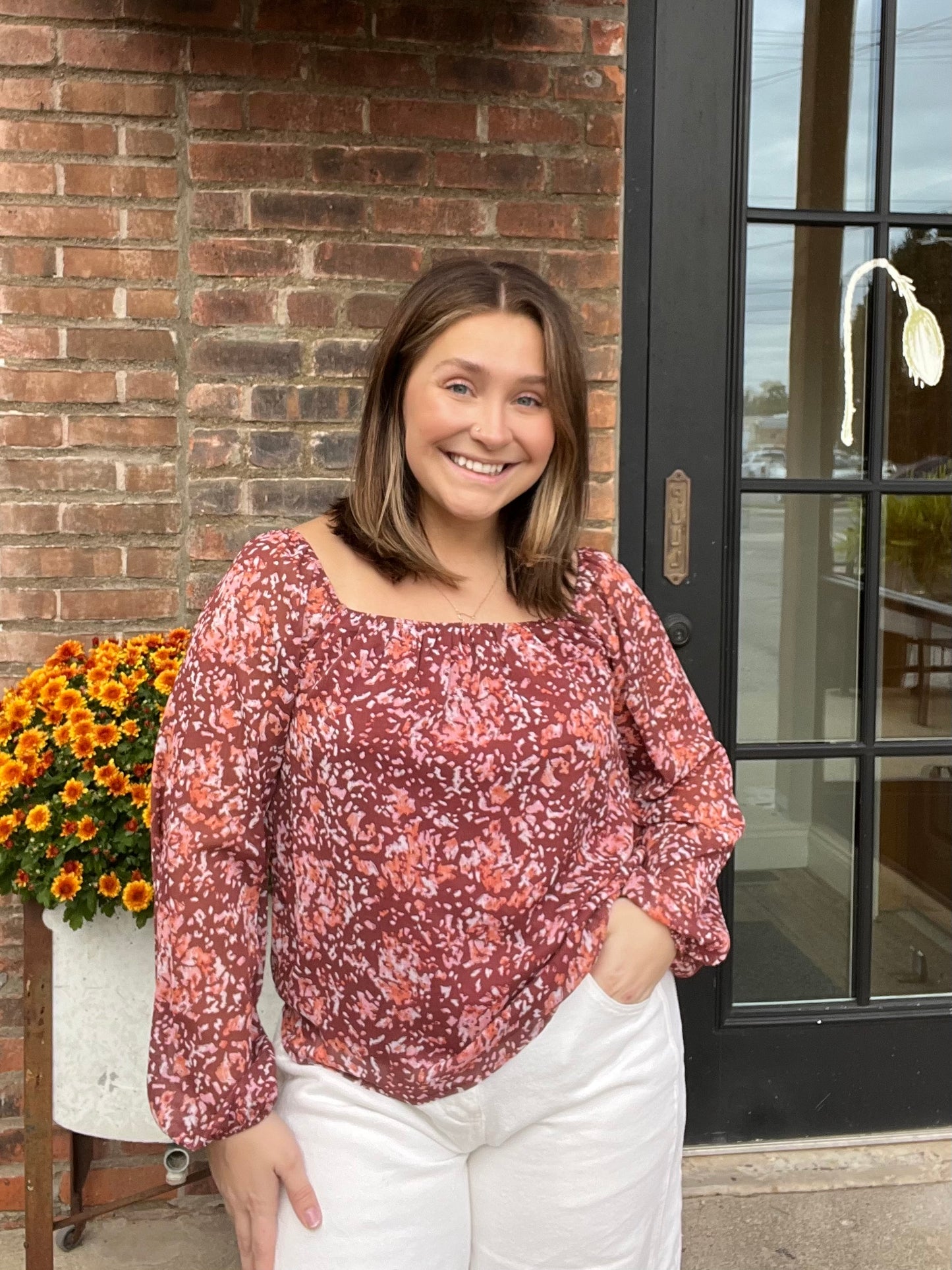 Floral Square Blouse