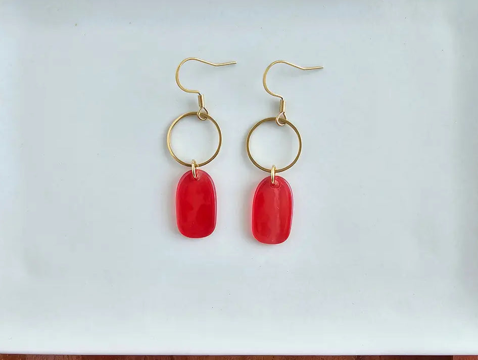 Emma Earrings - Ruby Red