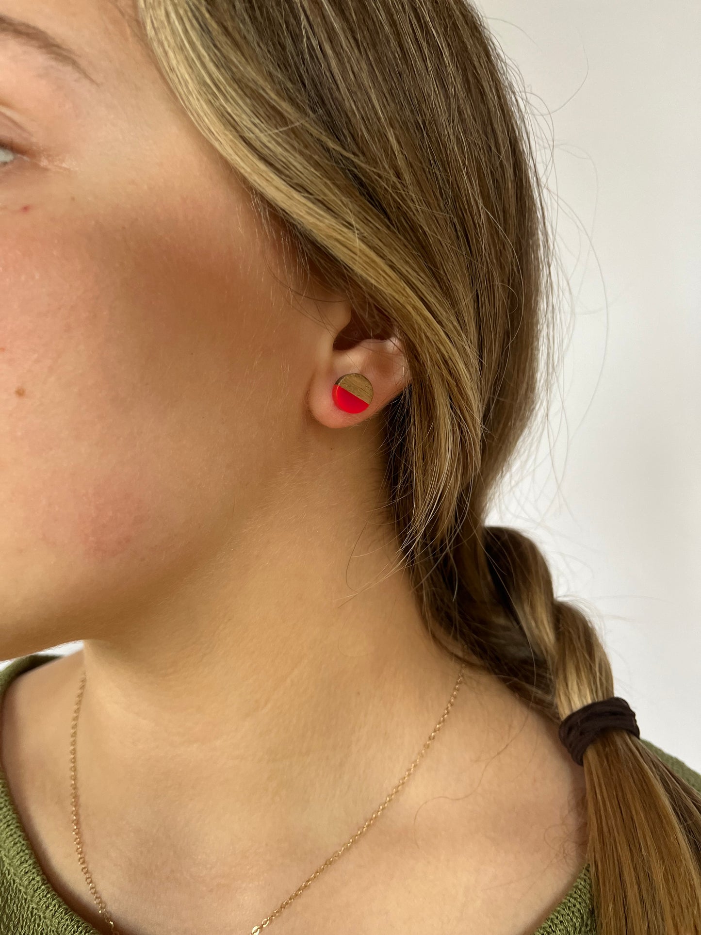 Wood Stud Earrings