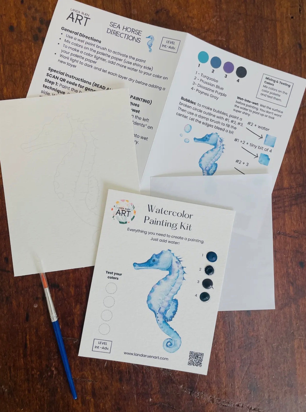 Seahorse Watercolor Kit