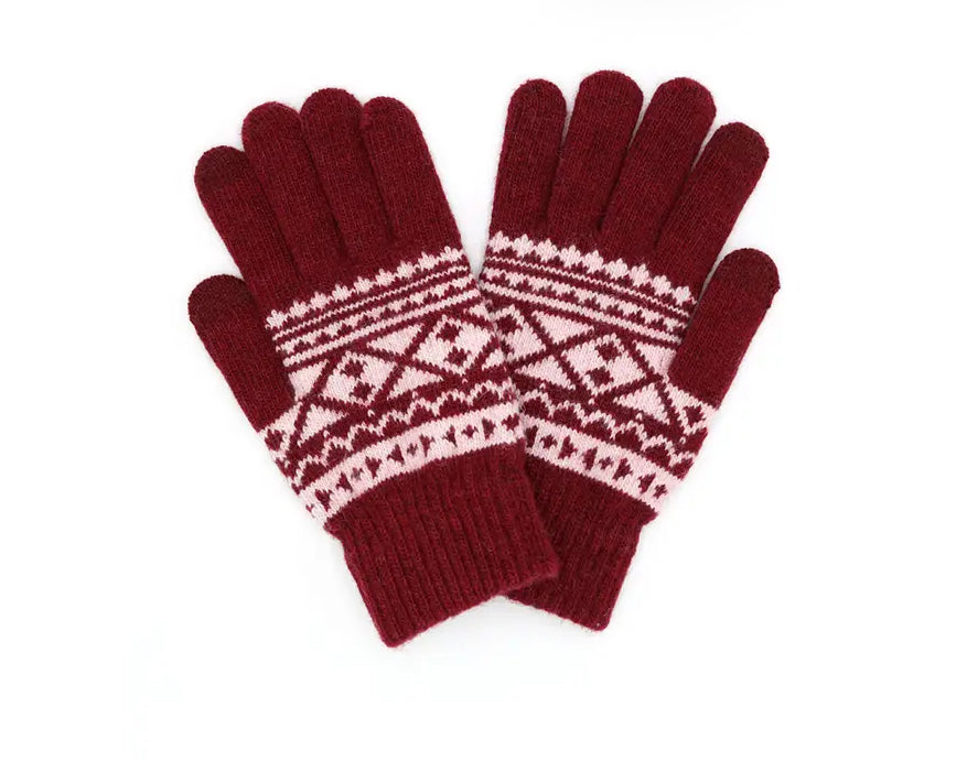Boarder Pattern Smart Gloves