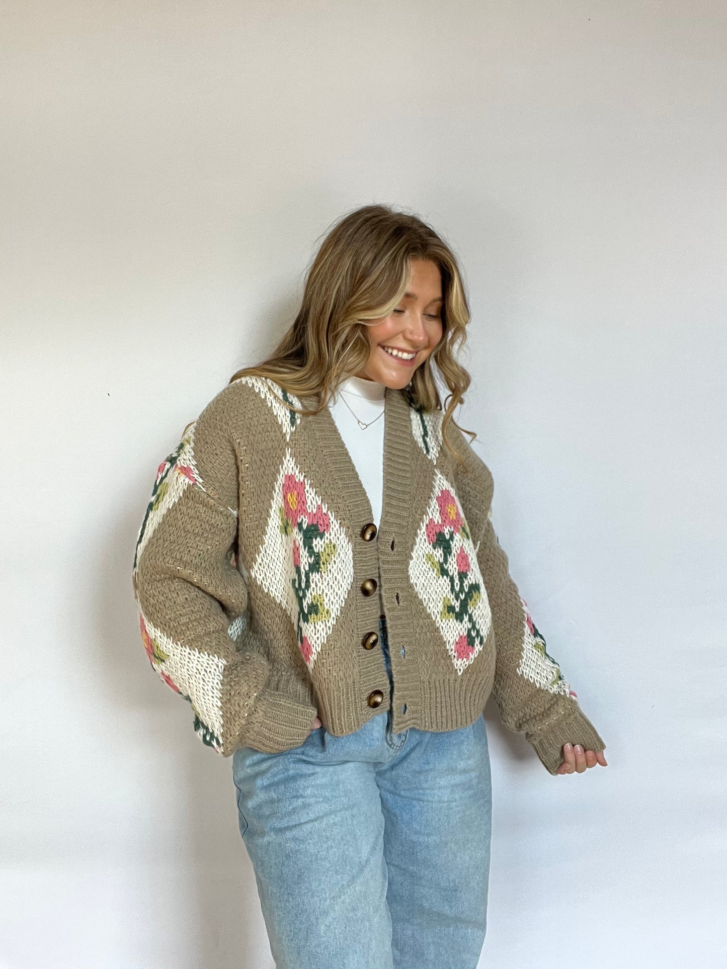 Floral Chunky Cardigan