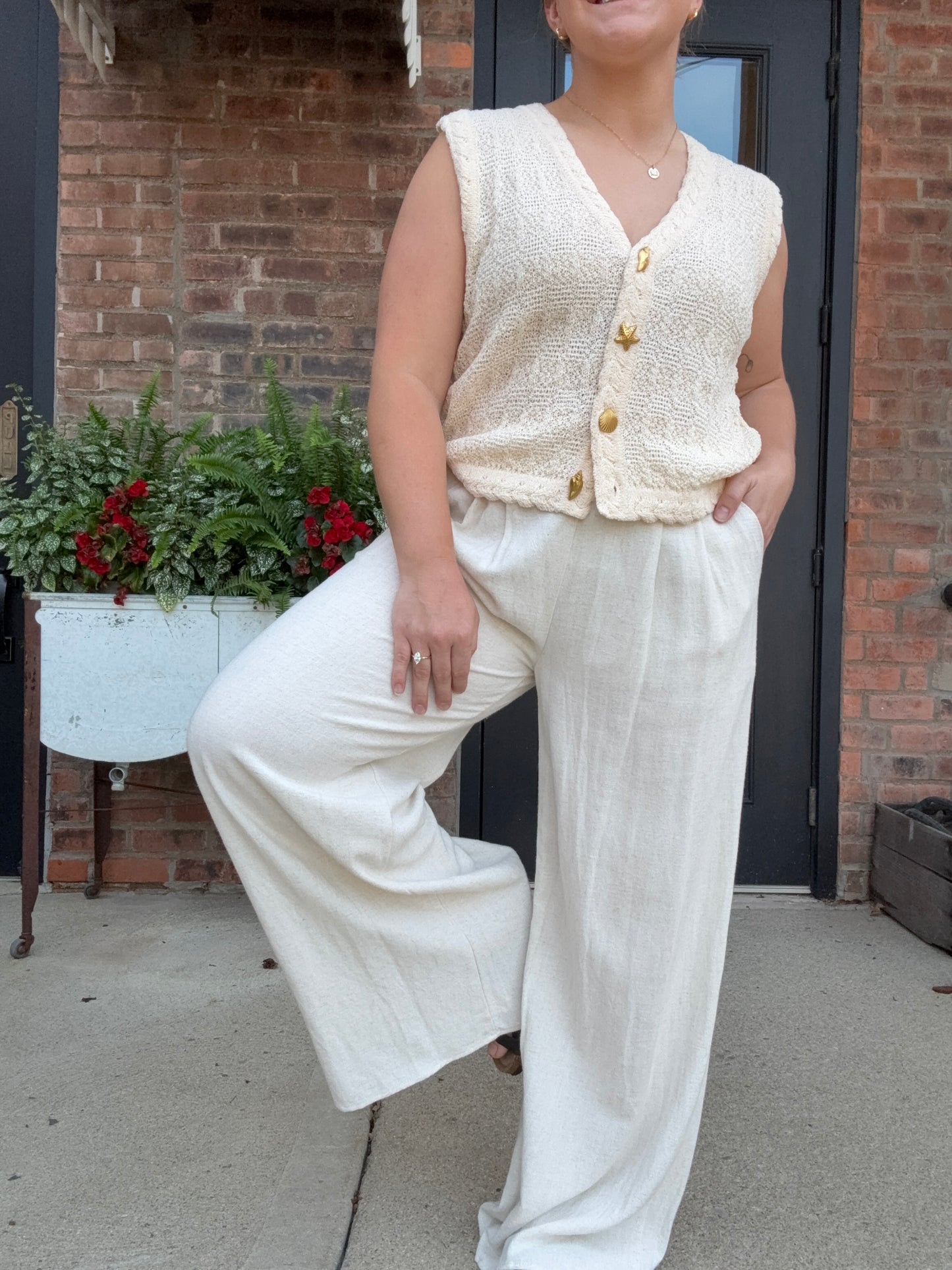 Pleated Linen Pants