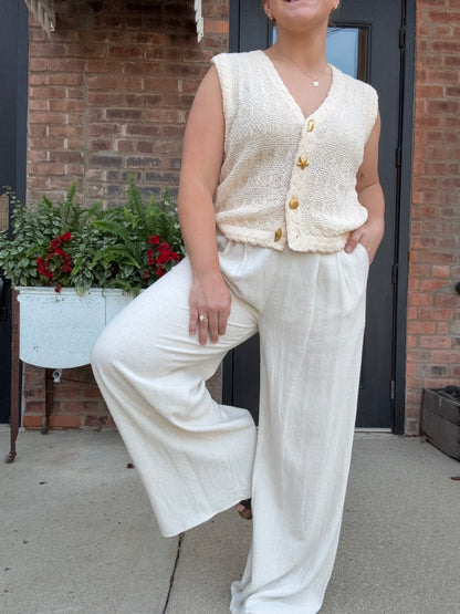 Pleated Linen Pants