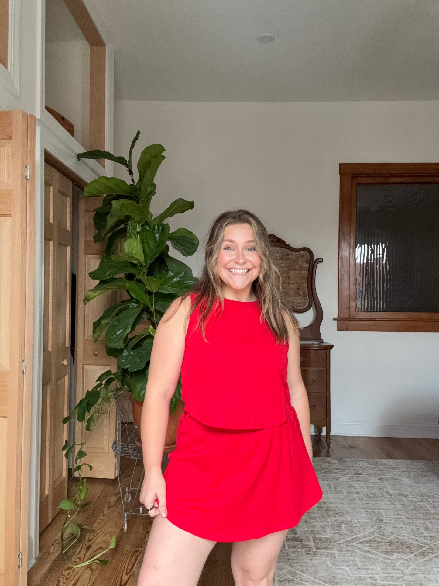 Red Tennis Skort