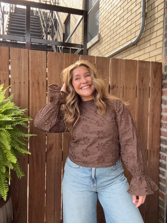Floral Eyelet Top