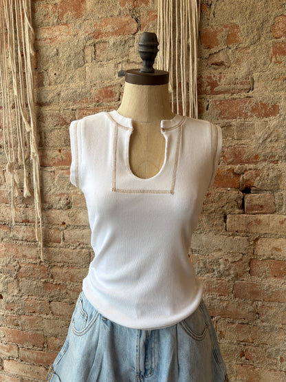 U Neck Ribbed Tank