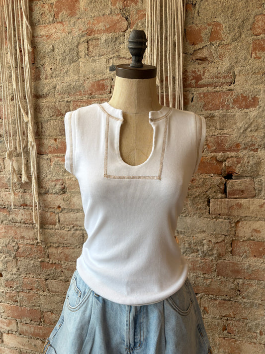 U Neck Ribbed Tank