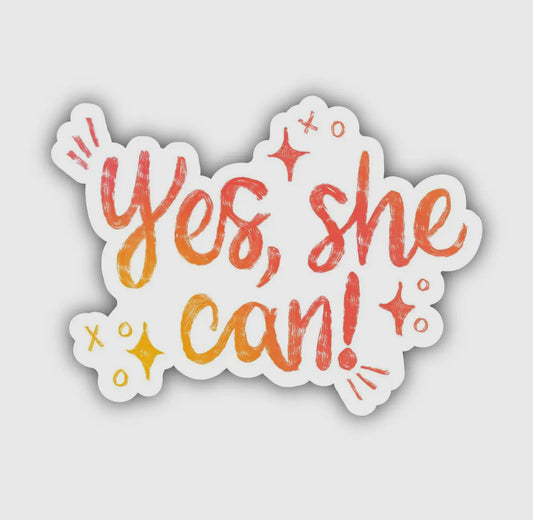 Yes, She Can Sticker