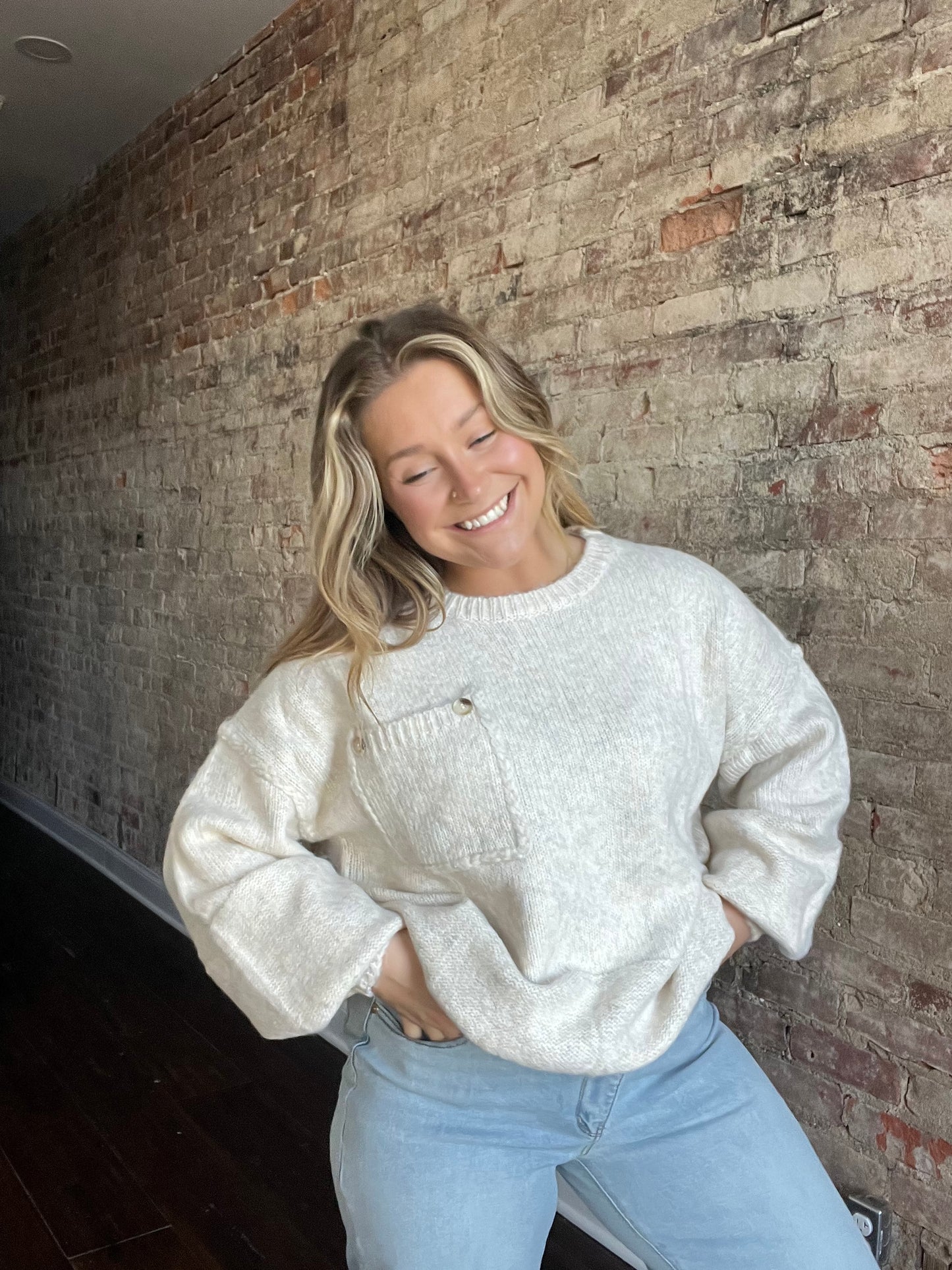 Button Pocket Sweater