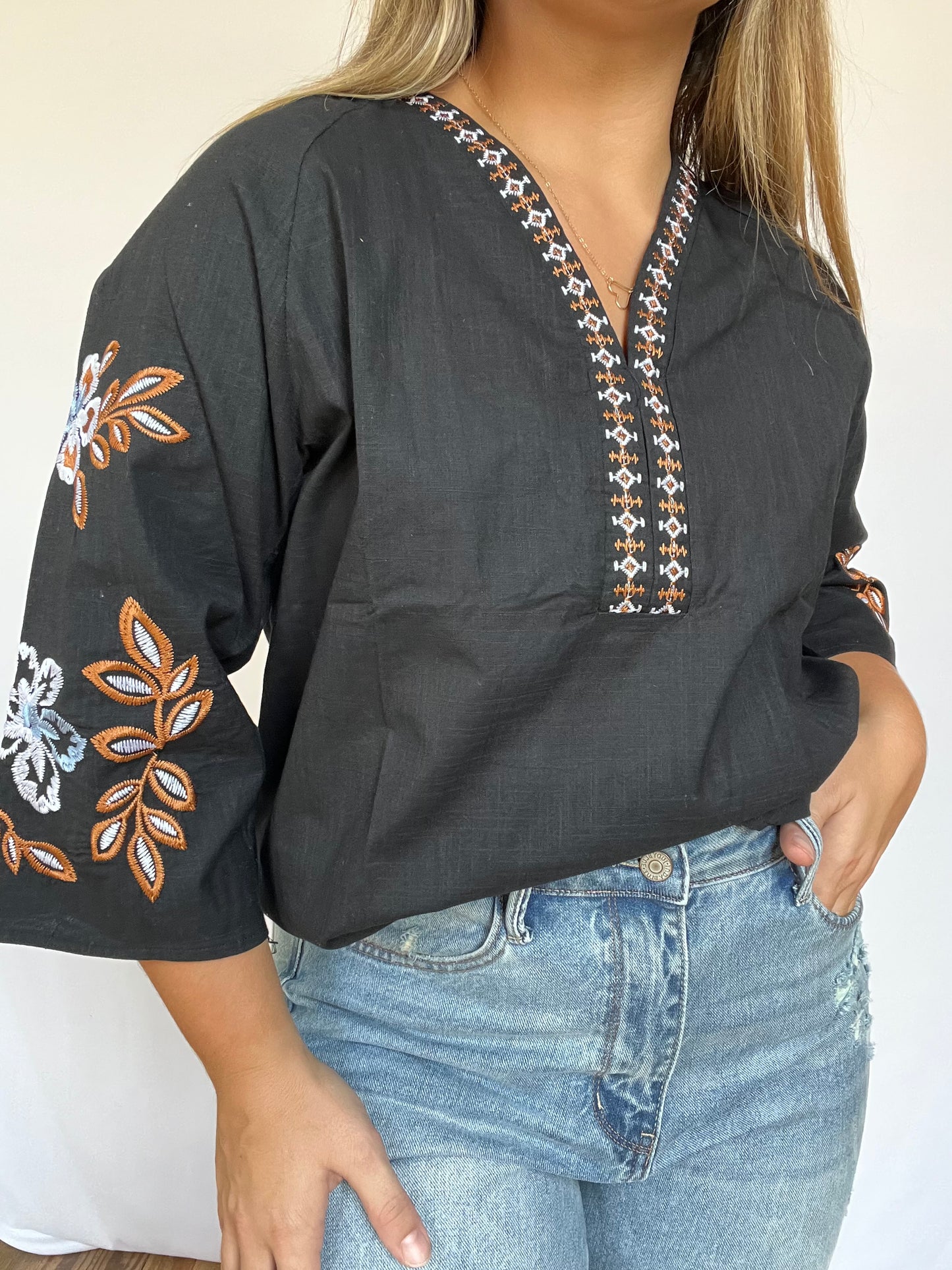 Bohemian Embroidered Blouse