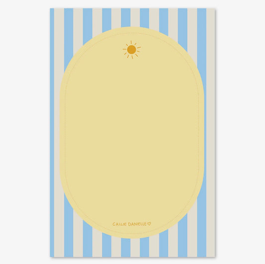 Sunny Striped Coastal-Inspired 4x6 Notebook