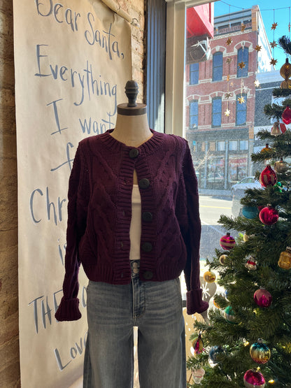 Cropped Button Cardigan