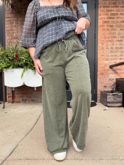 Mineral Wash Flare Pants