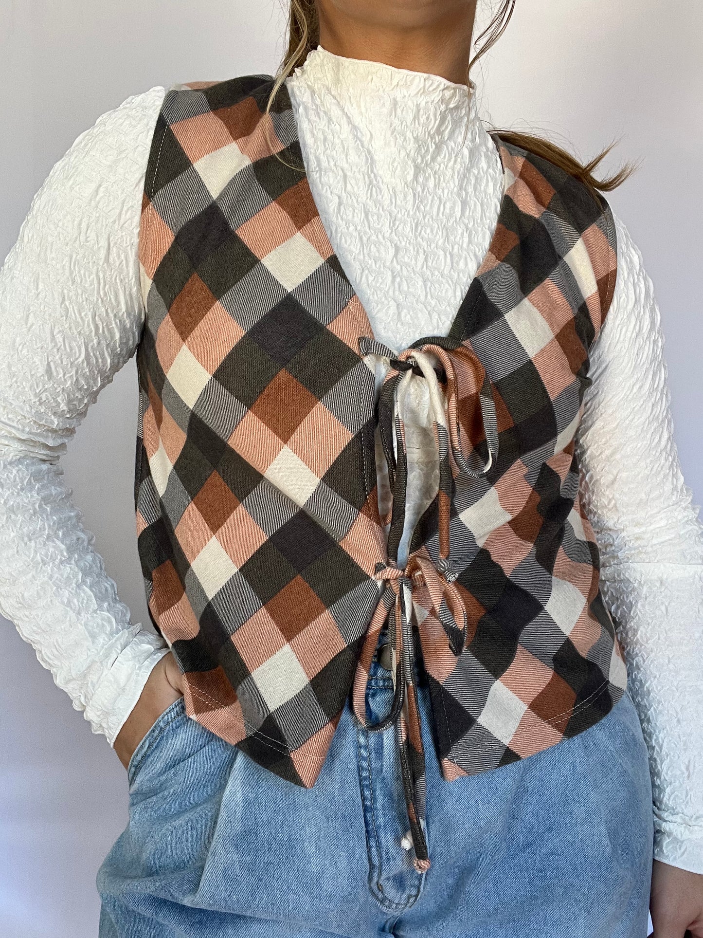 Plaid Pattern Vest