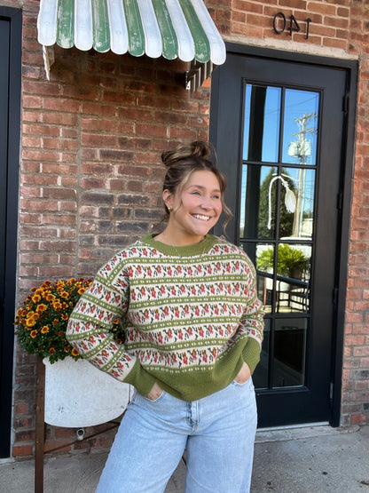 Western Floral Sweater