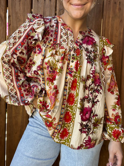 Ruffled Fall Blouse