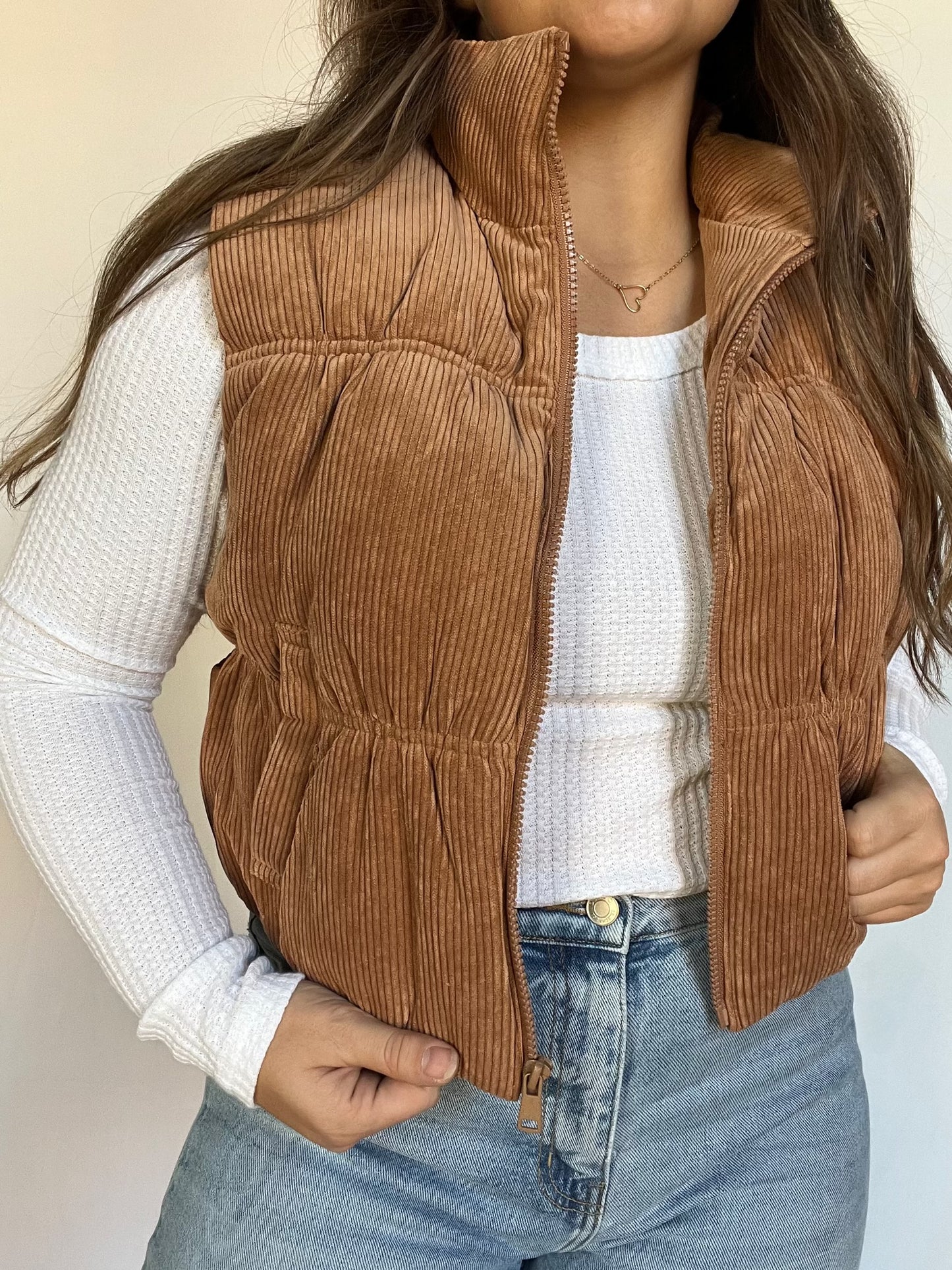 Corduroy Puffer Vest