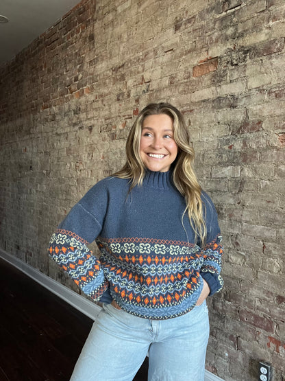 Navy Combo Sweater