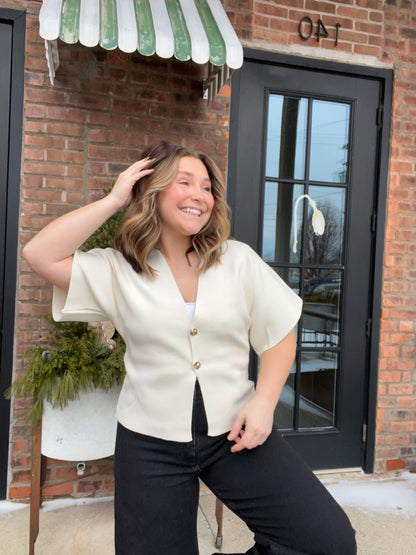 Sleek V-Neck Blouse