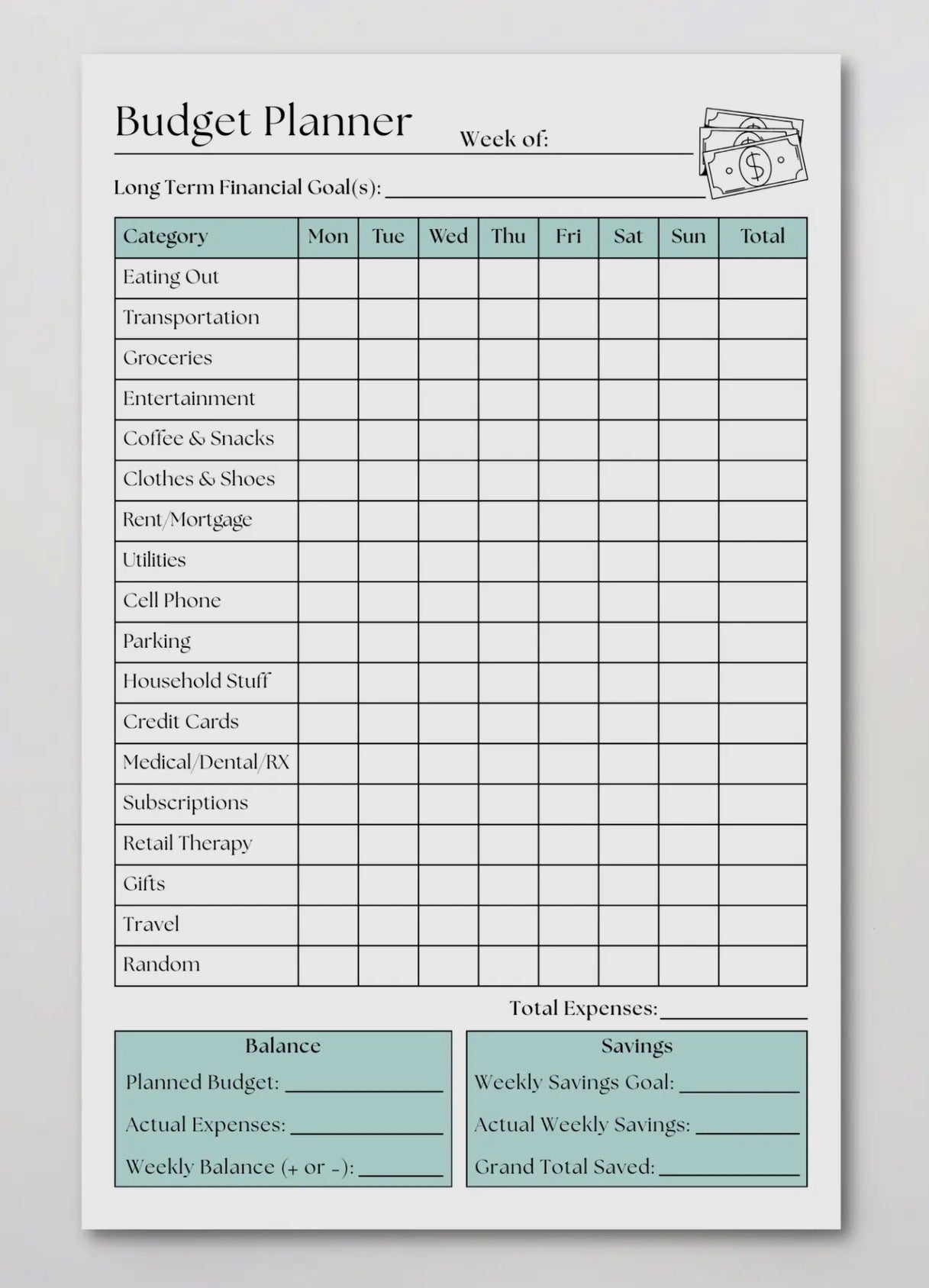 Weekly Budget Planner