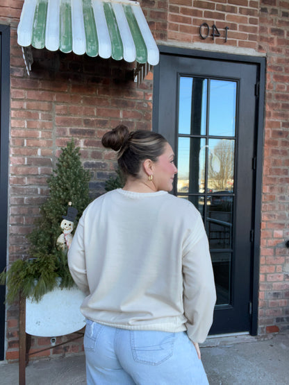 Ribbed Contrast Crewneck