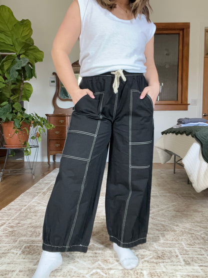 Black Balloon Shaped Trousers