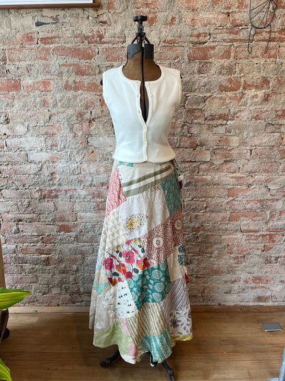 Patchwork Wrap Skirt