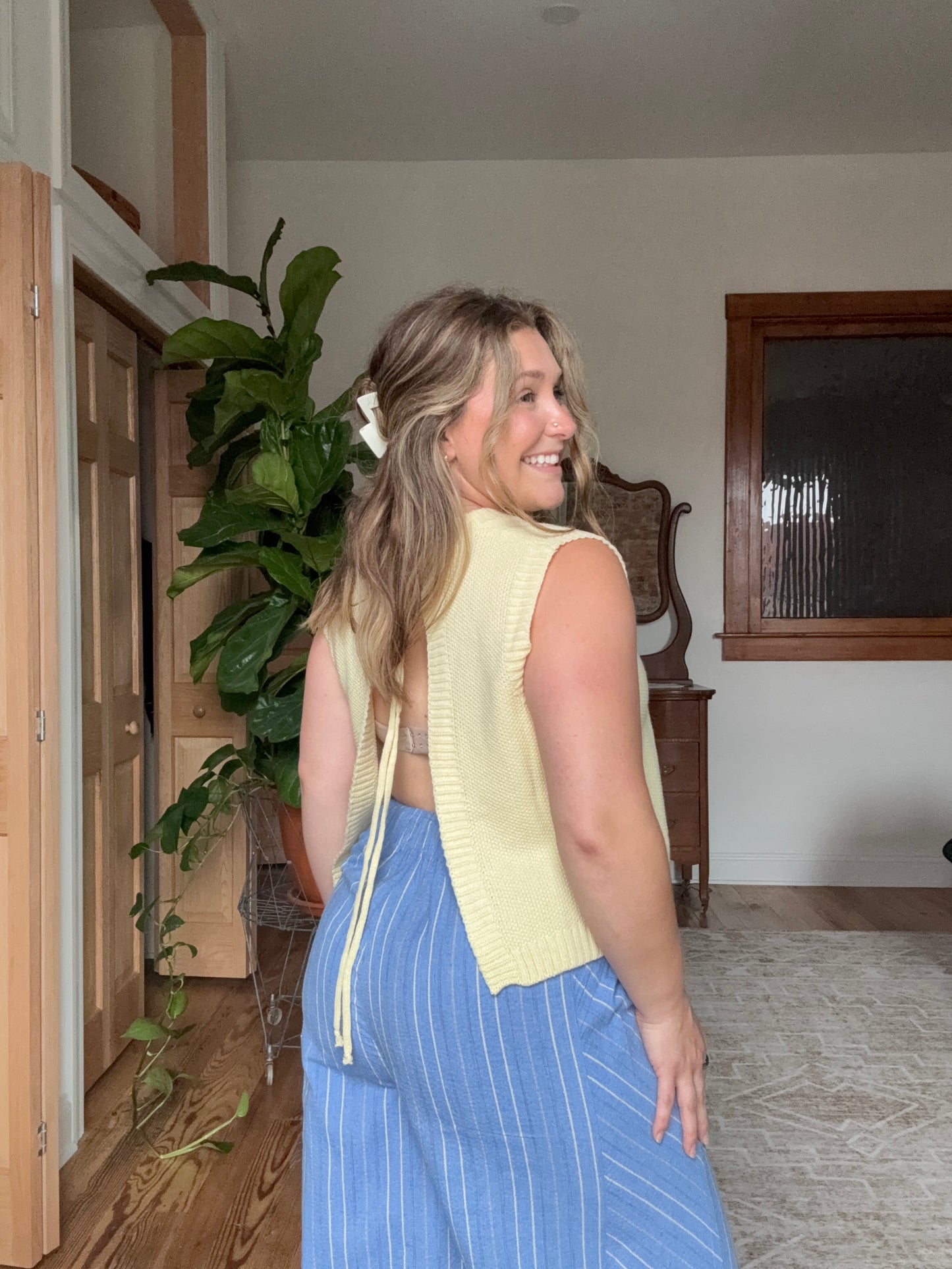 Open Back Sweater Vest