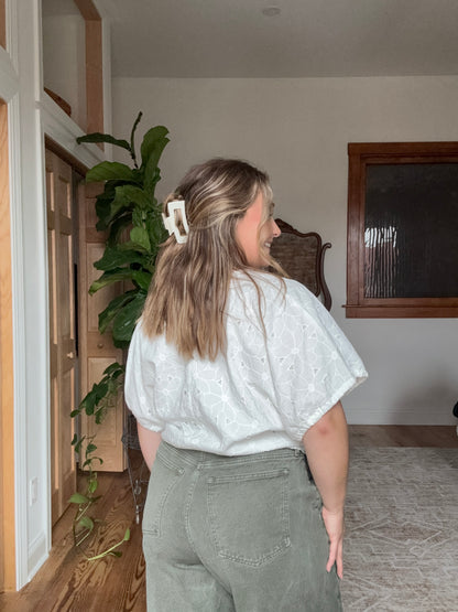 Embroidered White Blouse