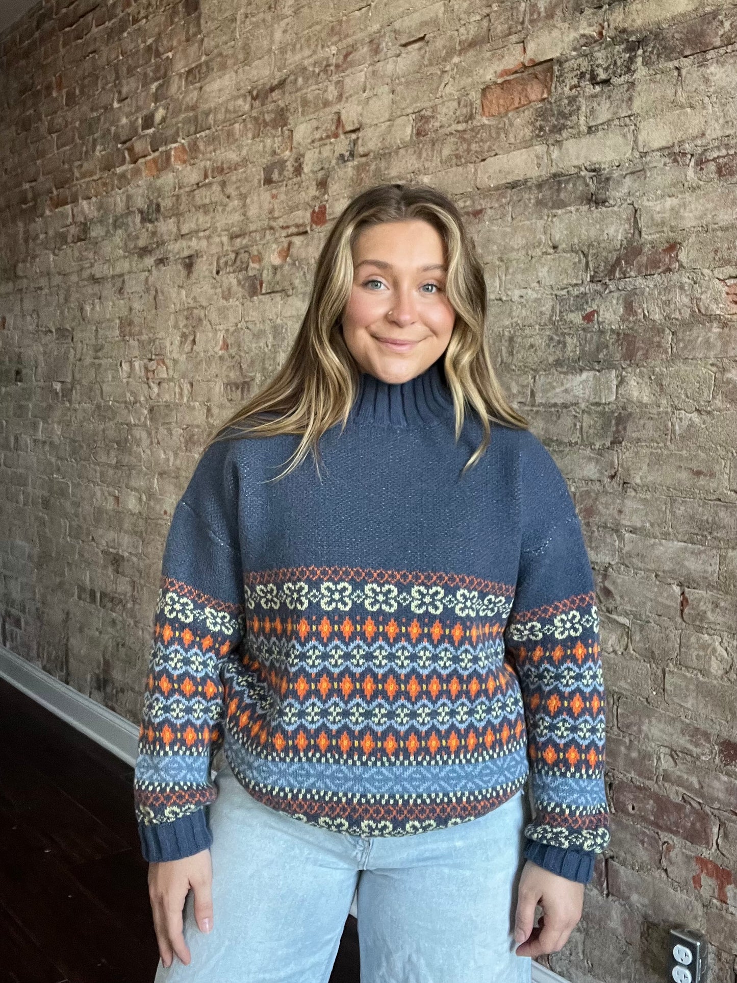 Navy Combo Sweater
