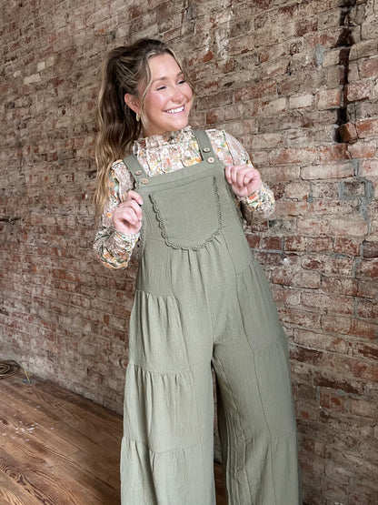 Tiered Button Overalls