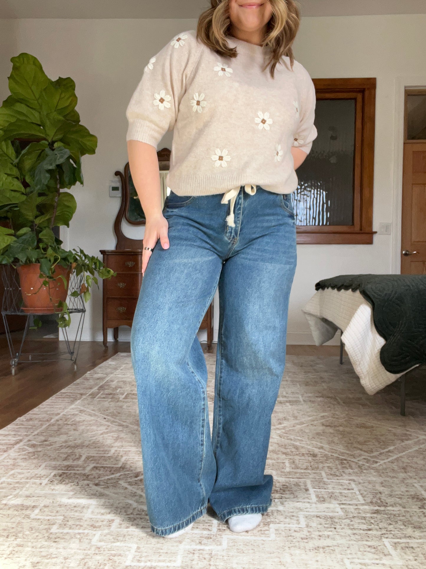 Drawstring Waist Jeans