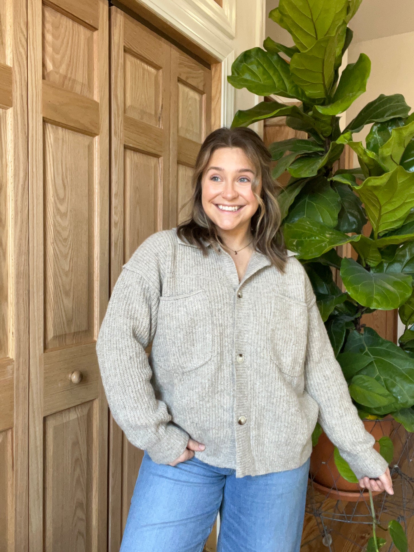 Collared Sweater Jacket